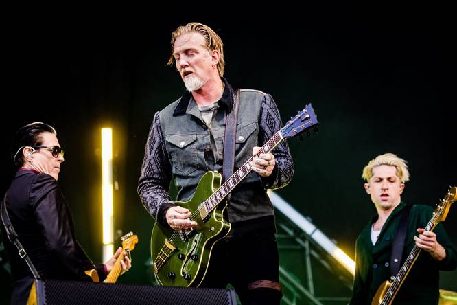 Queens Of The Stone Age playing Rock Werchter Festival Werchter in Belgium in 2023.