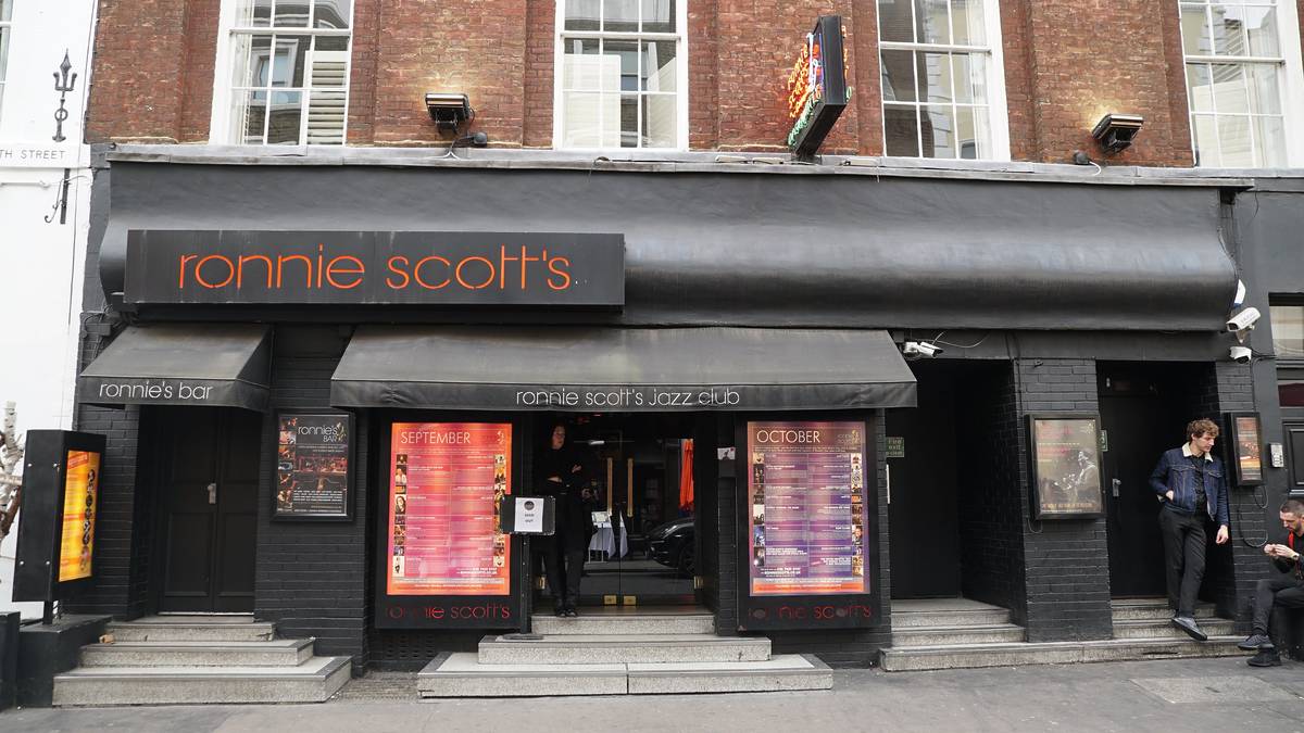 The outside of Ronnie Scott's jazz club on Frith Street