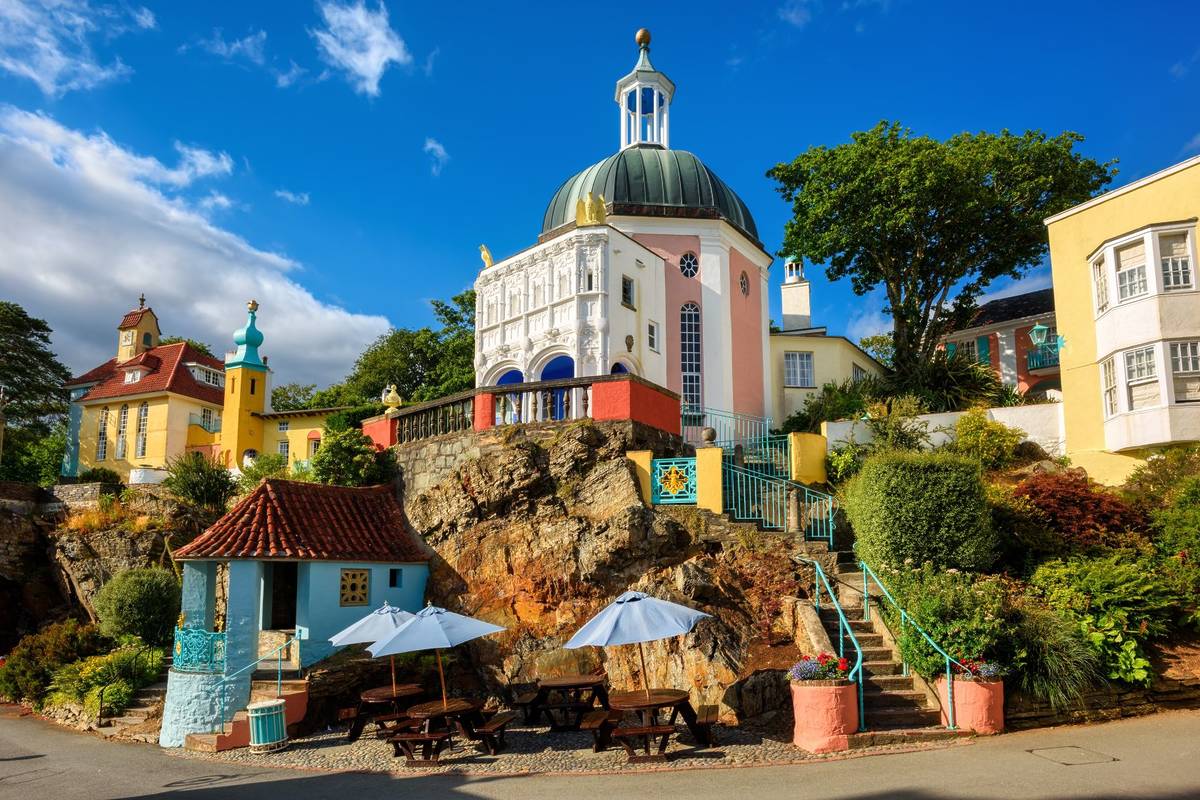 Picturesque Portmeirion village in North Wales, United Kingdom
