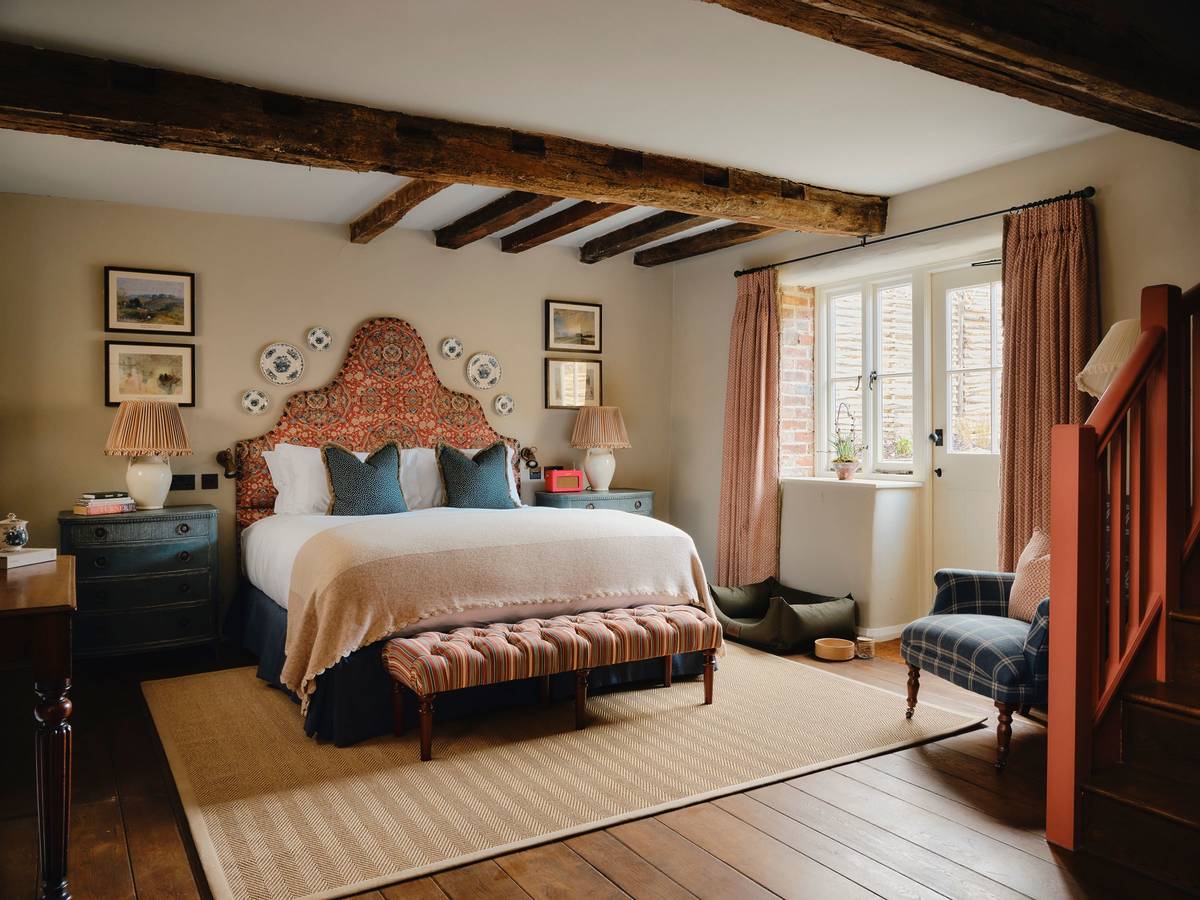 One of the bedrooms inside the Swan Inn
