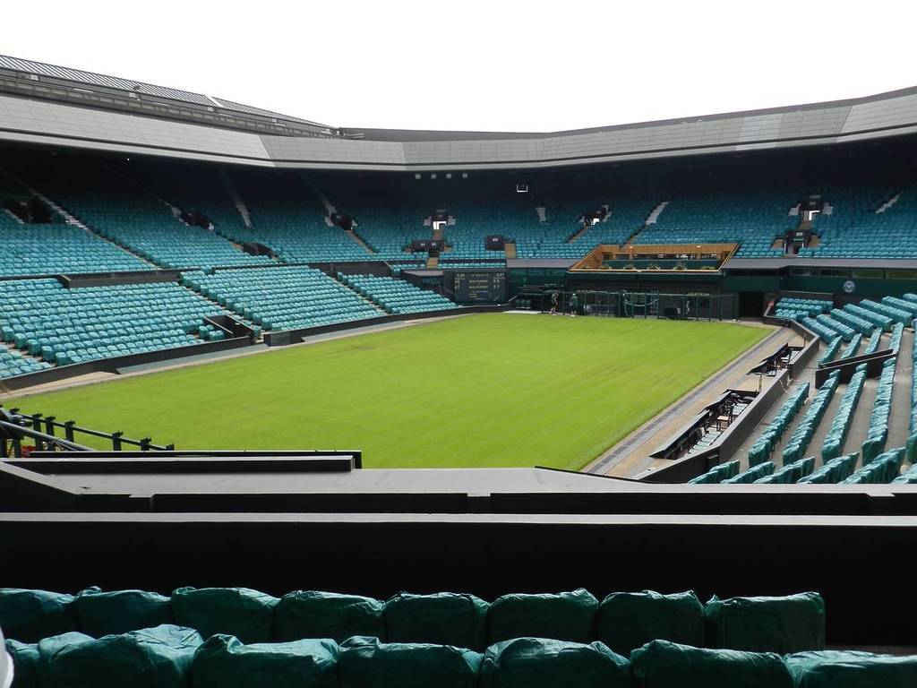 Tennisbaan Wimbledon Centre helemaal leeg