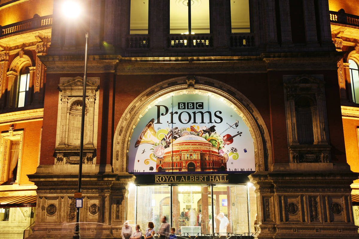 Entrance to the Royal Albert Hall in London during the BBC Proms.