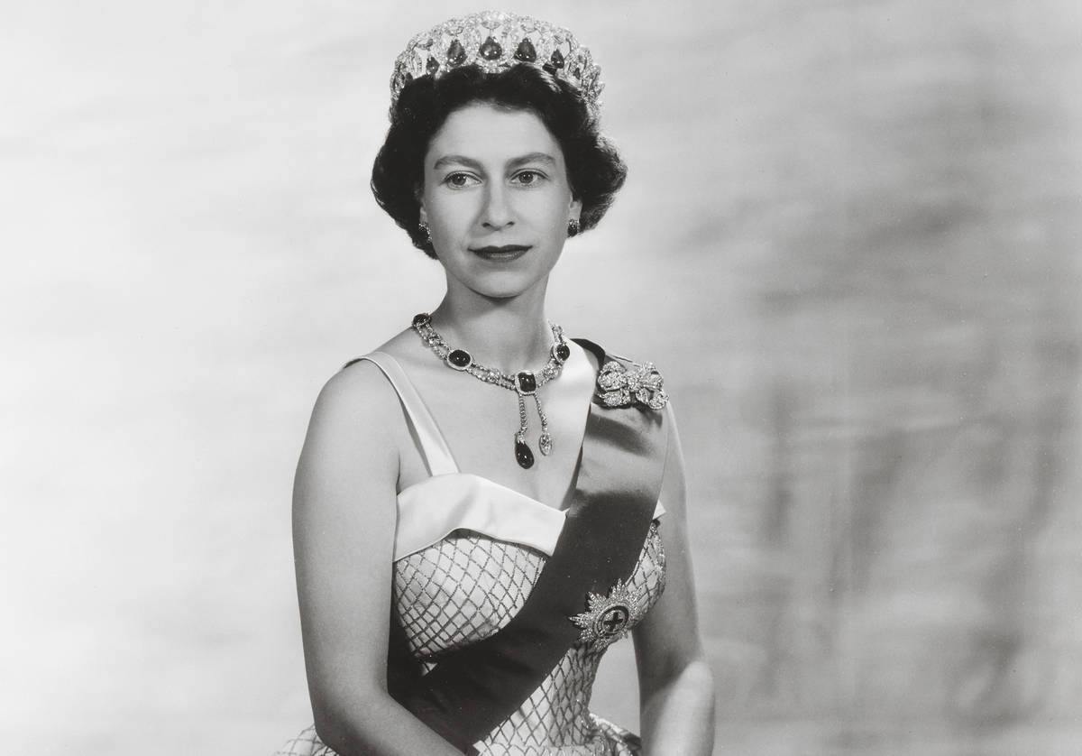 Portrait of Queen Elizabeth II by Baron, released to mark the Queen’s State Visit to France in April 1957.Queen Elizabeth II, Baron, 1956