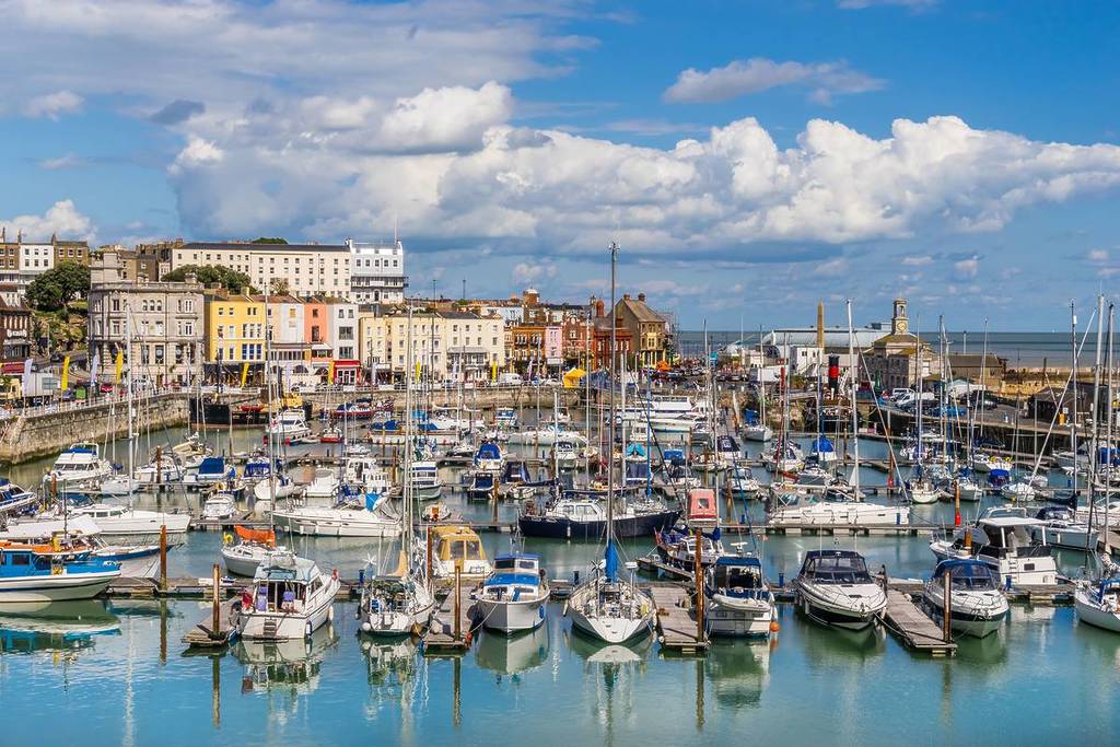 Boats docked in Ramsgate harbour