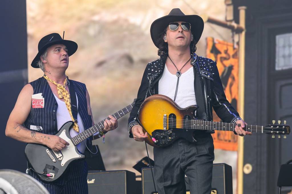 The Libertines on stage at Glastonbury Festival in 2025