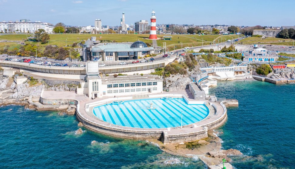 aerial view of tinside lido