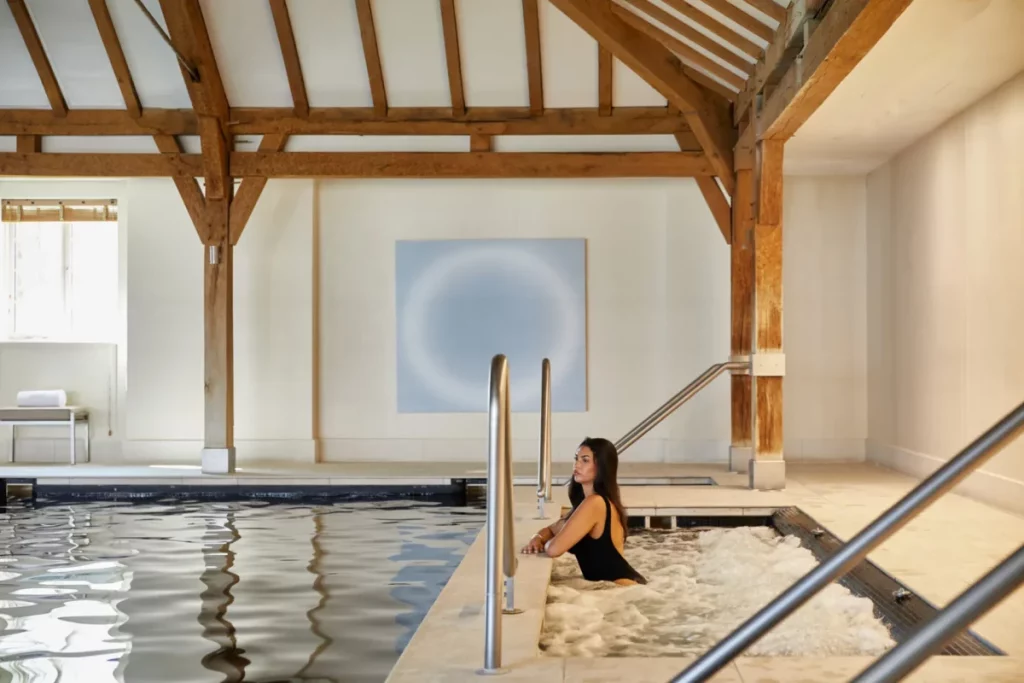 a woman relaxing in a spa pool