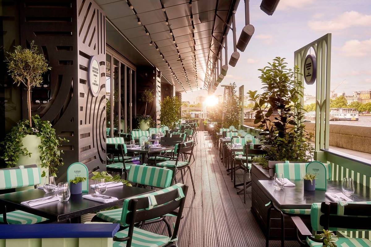 the outdoor terrace area sea containers restaurant