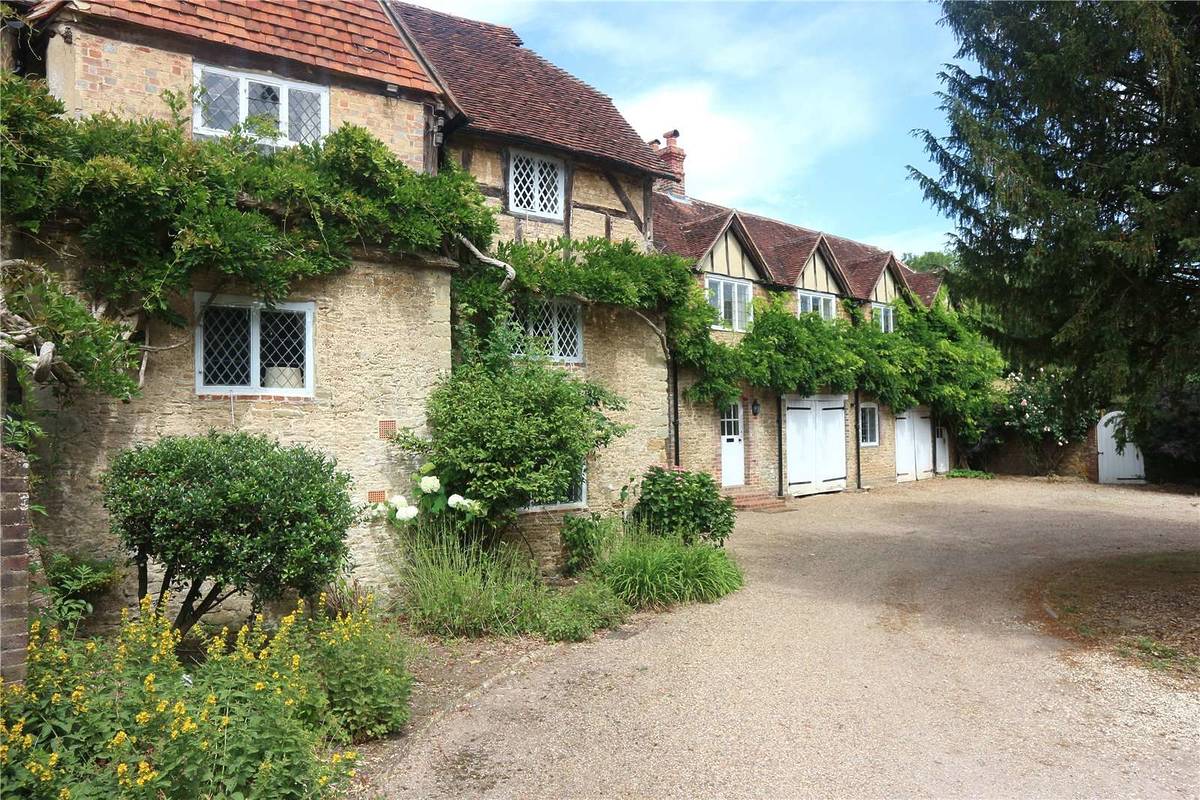 The exterior of a farmhouse in Surrey