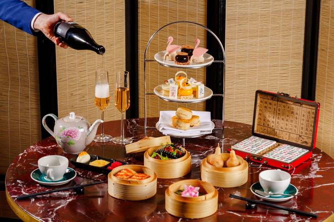 Mahjong-themed afternoon tea at Chinese Cricket Club in London