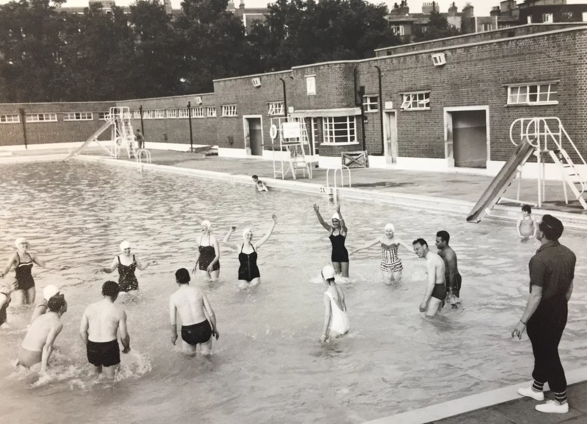 an old photo of parliament hill lido