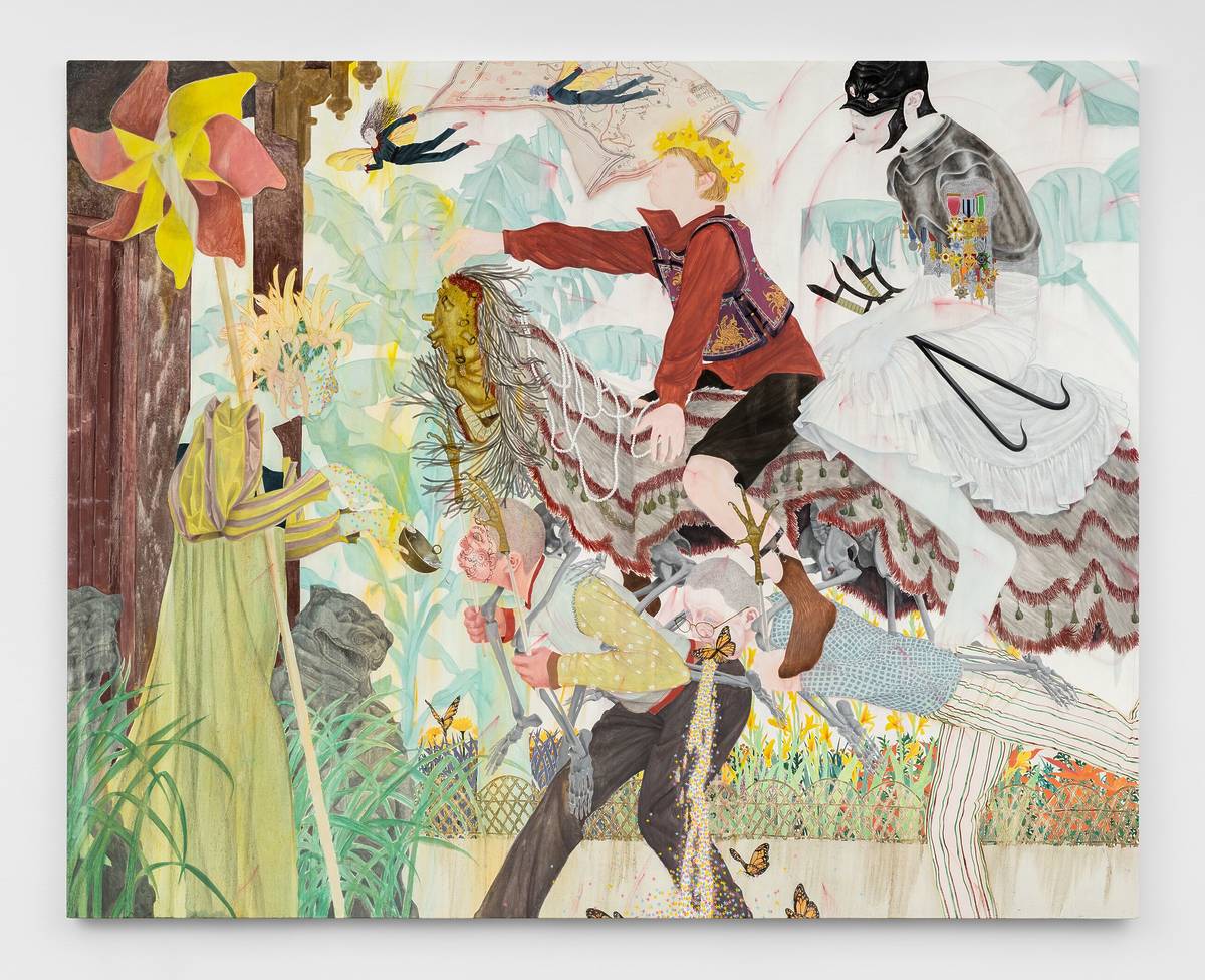 Ding ShilunThe Unbidden 2025 Oil paint on linen 240.3 x 301 x 3.7 cm / 94 5/8 x 118 1/2 x 1 1/2 in Courtesy the artist and Bernheim Gallery © Ding Shilun Photo: Deniz Guzel