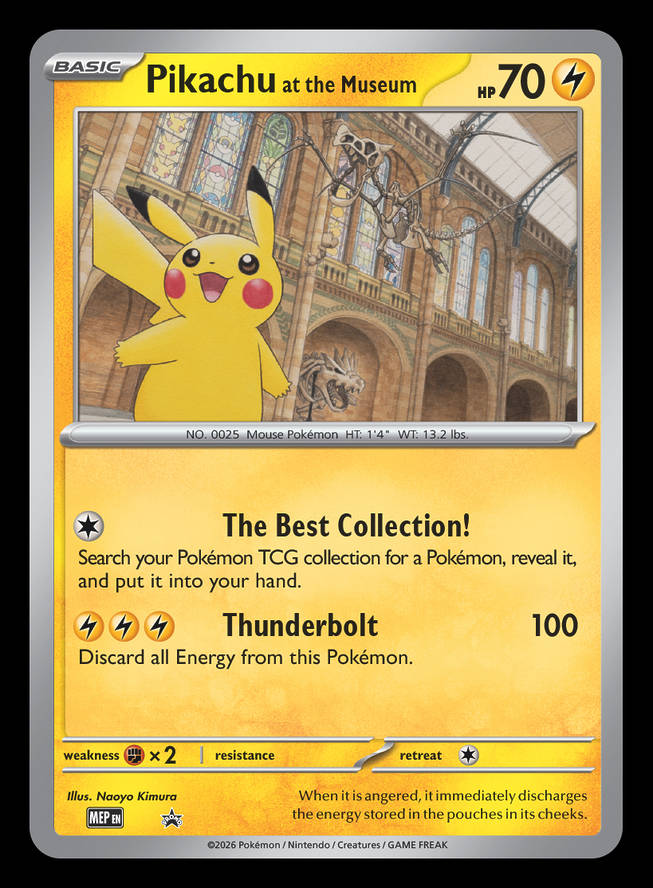 Pokémon promo card 'Pikachu at the Museum'