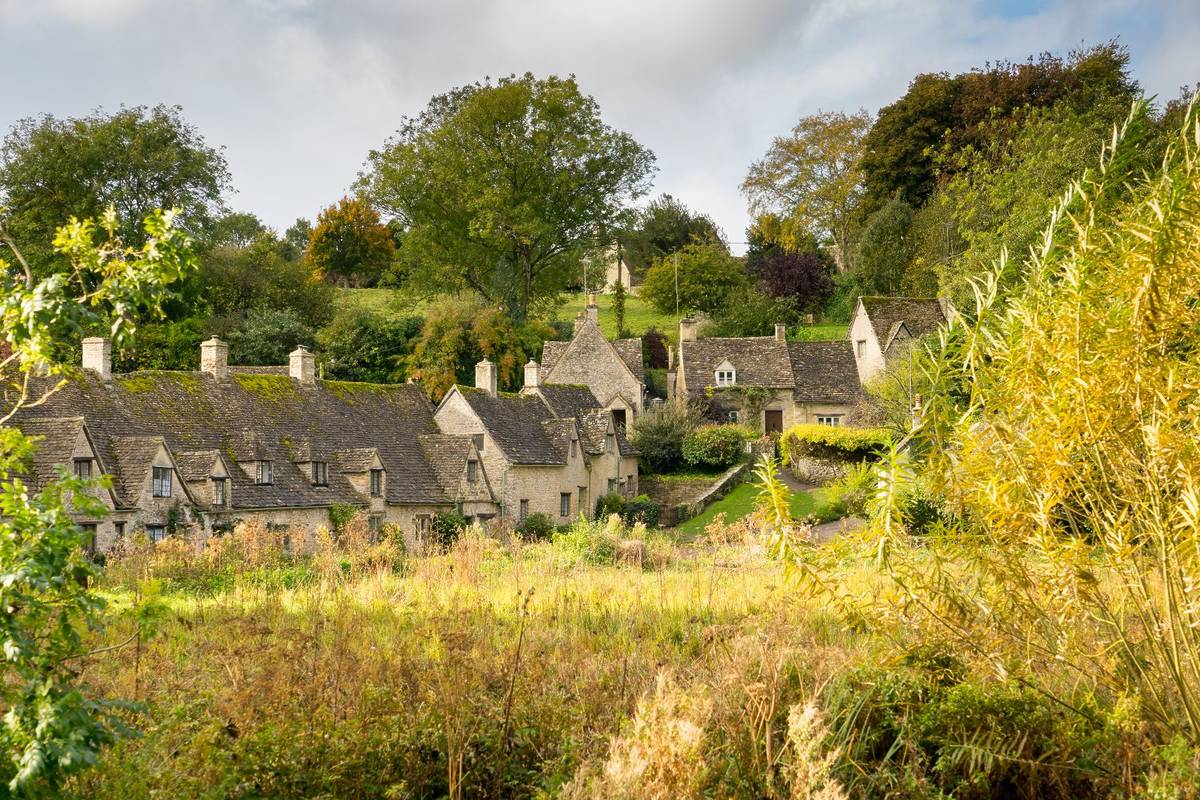 the village of Bibury, Cotswolds, Arlington Row England