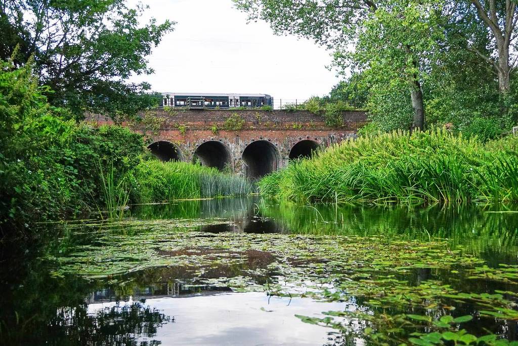 Brunel's Great Western Railway bridges Old River in Twyford, Berkshire