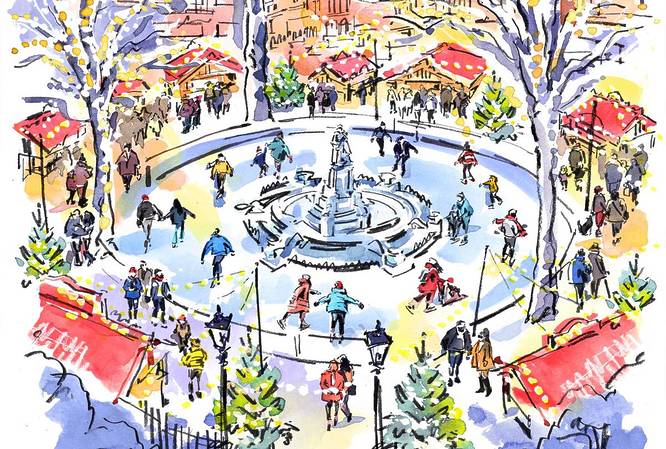 Leicester Square ice rink artwork