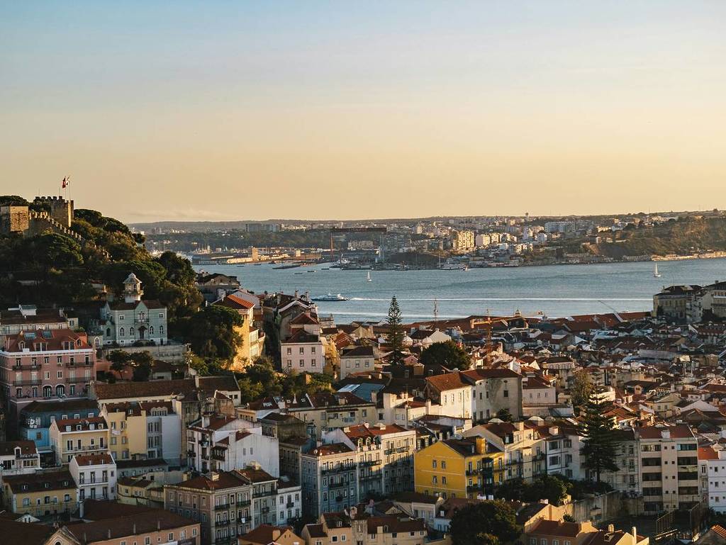 An aerial view across Lisbon