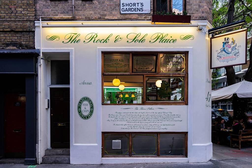L'esterno di Rock and Sole Plaice a Londra
