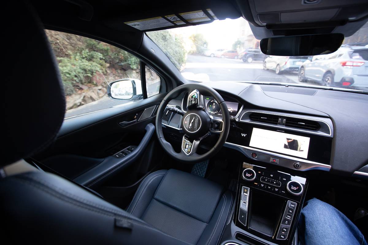 Behind the wheel of a driverless taxi
