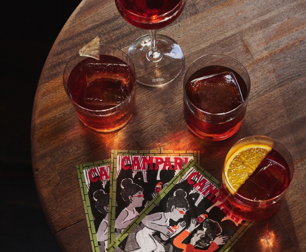 campari negronis at equal parts