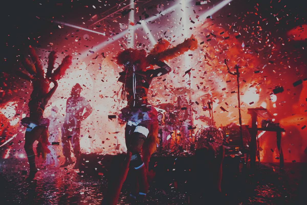 Burlesque performers at a cabaret show