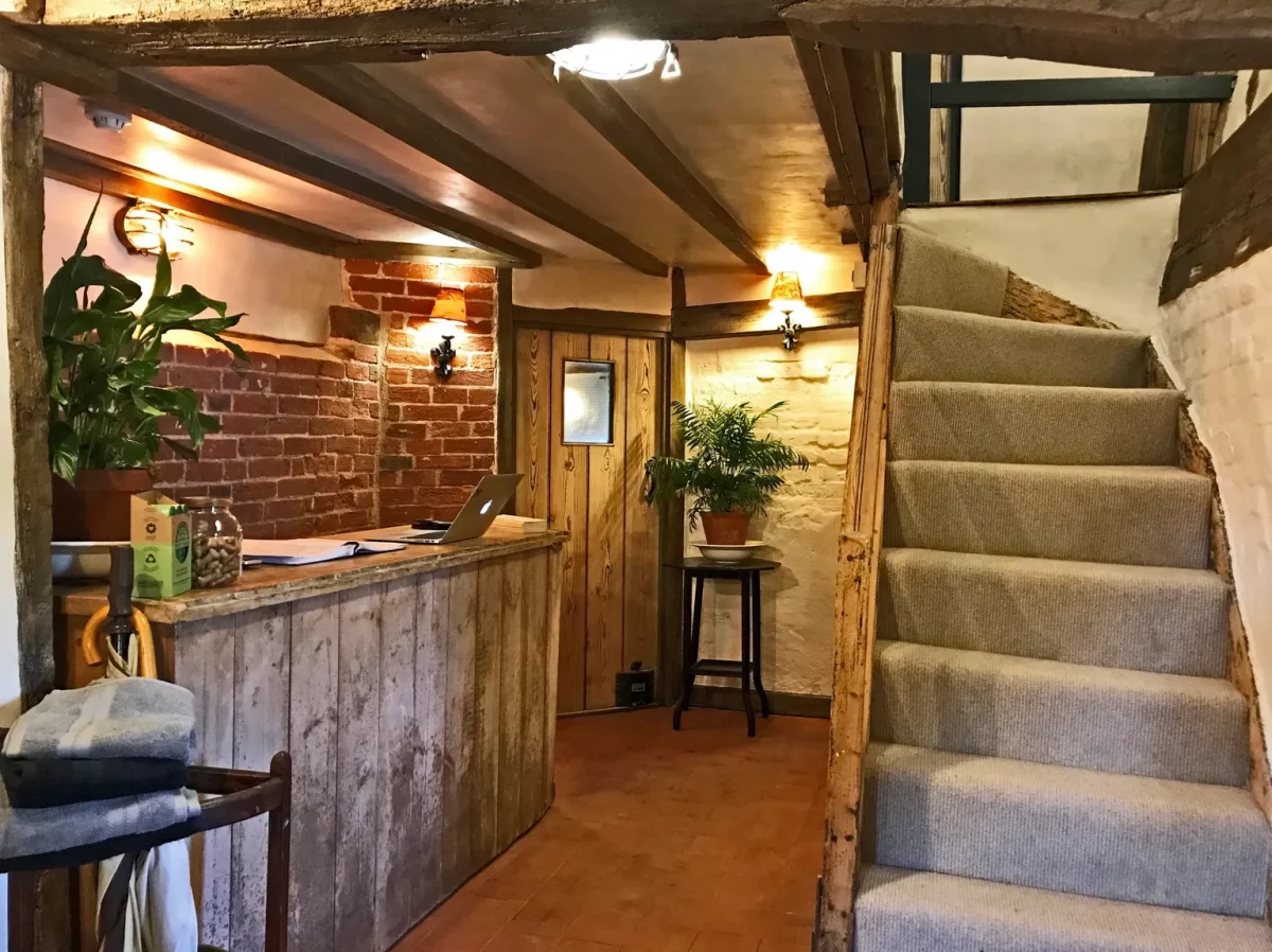 Inside the Strand House hotel reception