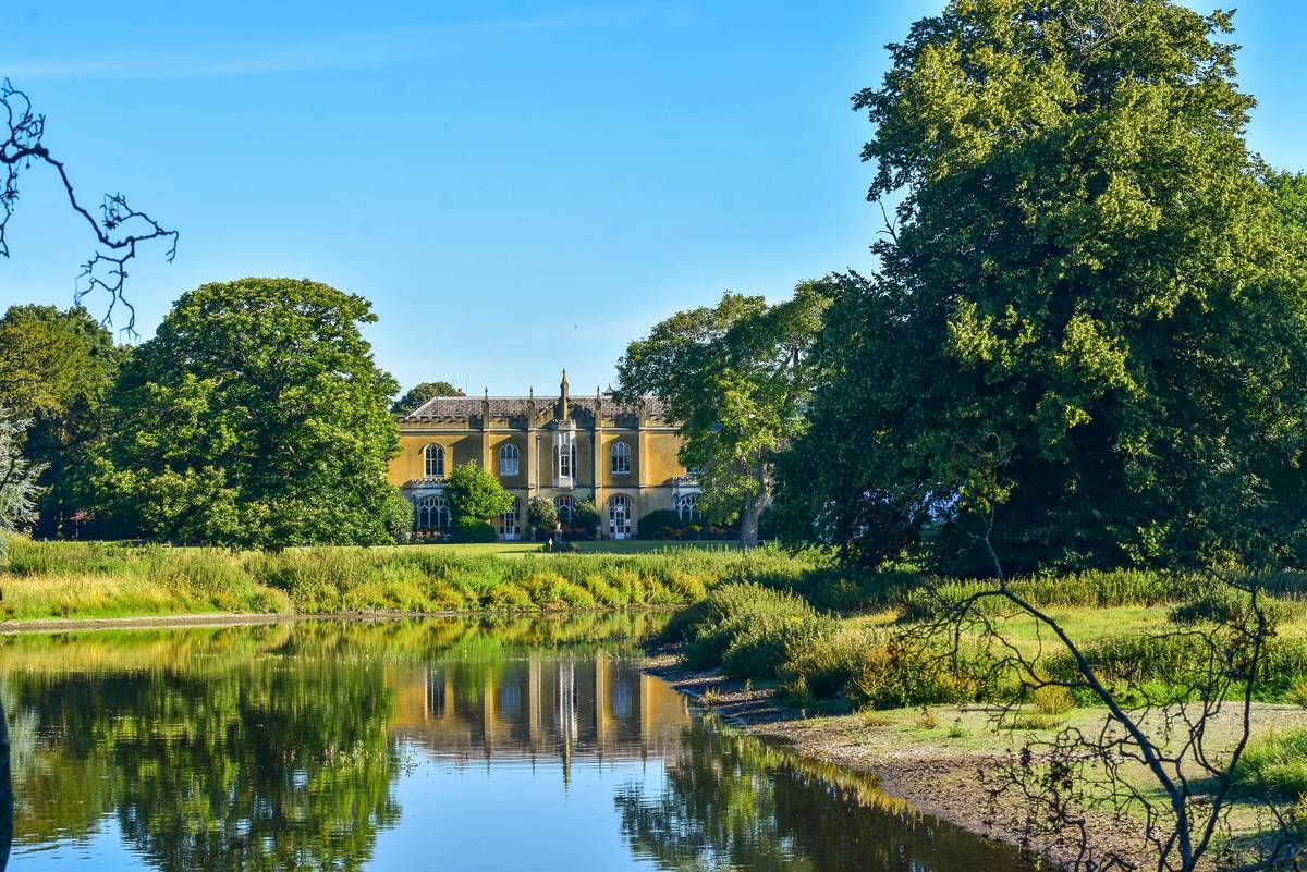 The historic Missenden Abbey from across the water