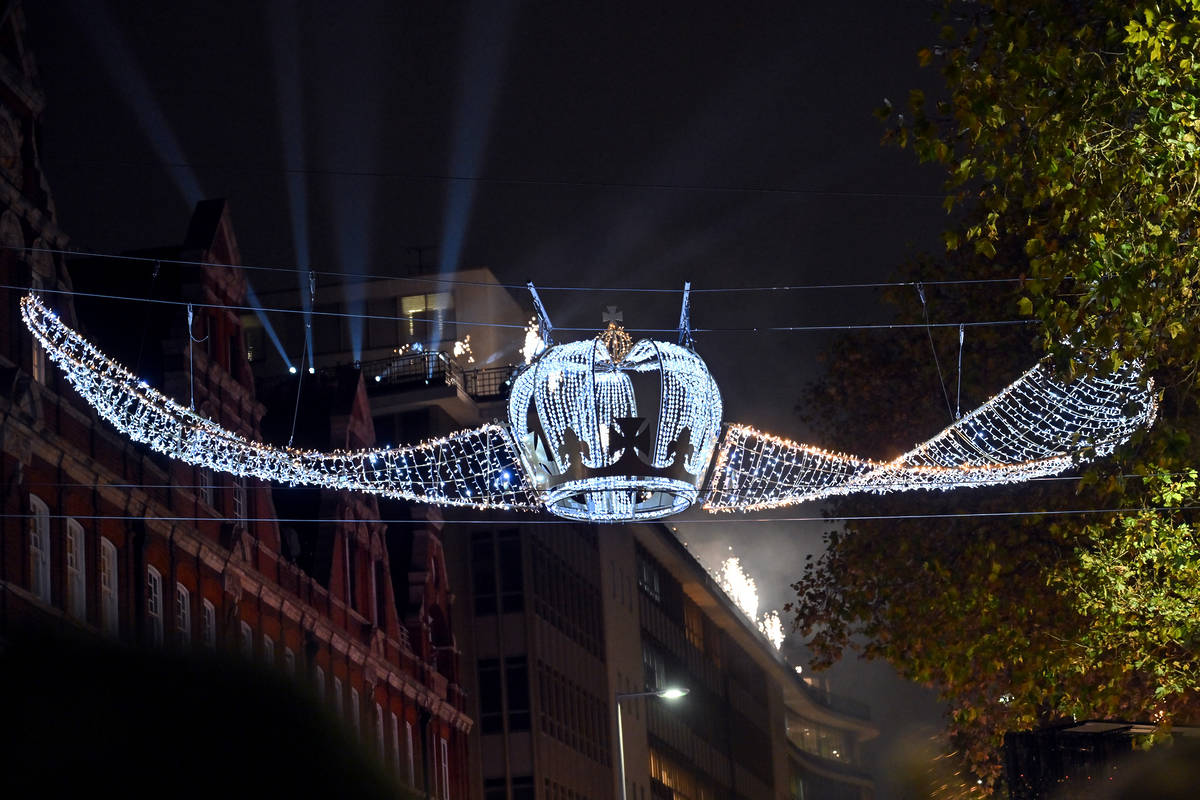 a crown-inspired christmas lights display