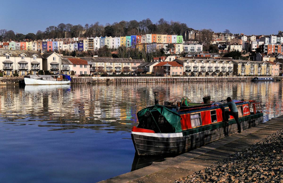 colourful houses by the habour in bristol