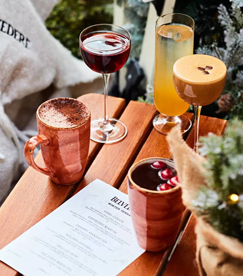 terrace at sushisamba at christmas time