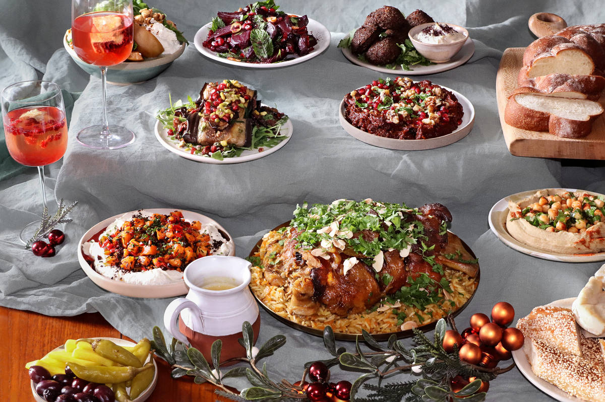 a selection of celebratory middle eastern dishes from the honey & co christmas menu