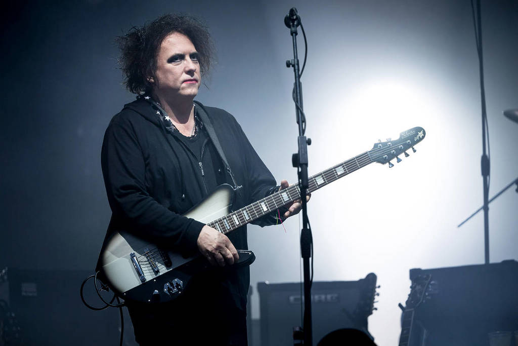 Robert Smith of The Cure performing at Glastonbury Festival when the band headlined in 2019
