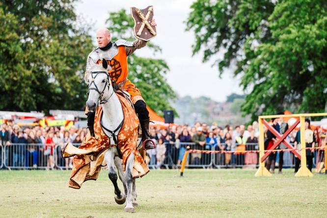 Man riding a horse at the Lambeth Country Show in 2025