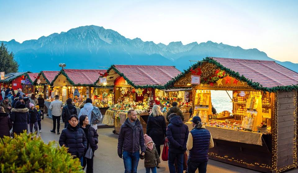 This Glimmering Christmas Market Sits Beside One Of The Most Beautiful Lakes In Europe With Views Of The Swiss Alps – And It’s Less Than A Two-Hour Trip From London