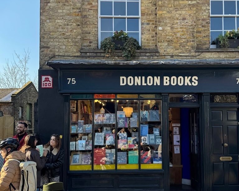 The exterior of Donlon Books - a bookshop in London Fields