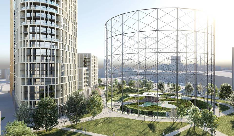 Dieser denkmalgeschützte Gashalter in Südlondon könnte bald zu einem Wildschwimmort werden – dem ersten seiner Art weltweit.