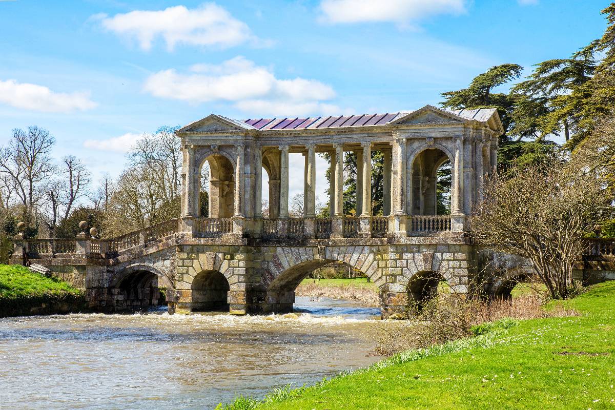 Palladian Bridge in the grounds of Wilton House This Palladian Bridge across the River Nadder is in the grounds of Wilton House near Salisbury, the country seat of the Earles of Pembroke.