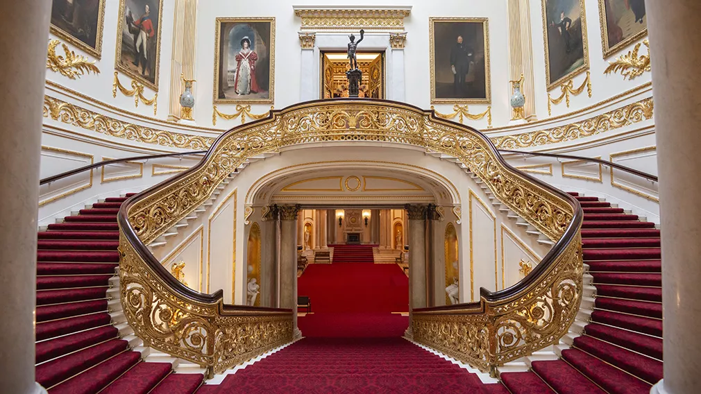 The grand staircase inside buckingham palace