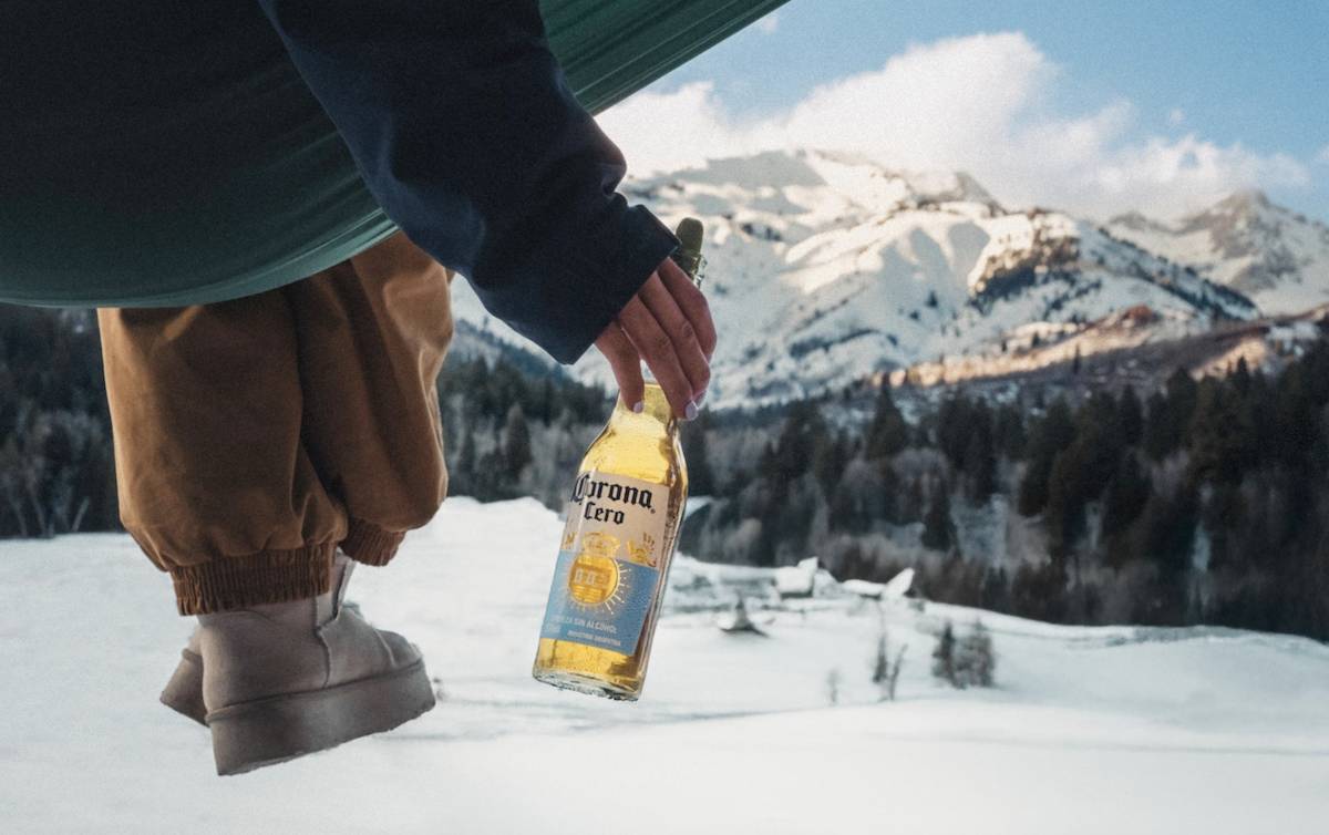 enjoying corona cero in winter