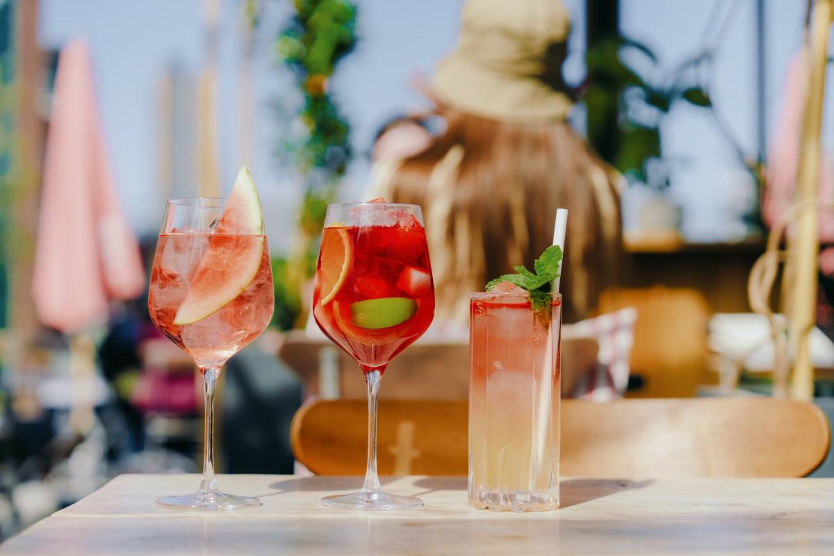 Selection of drinks from The Broadcaster in London.
