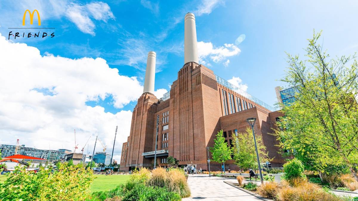 battersea station on a sunny day