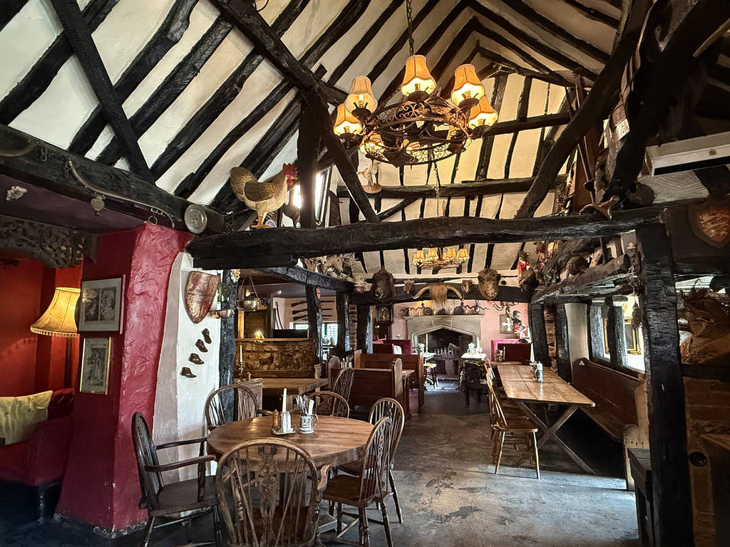 medieval interiors of The Royal Standard of England pub
