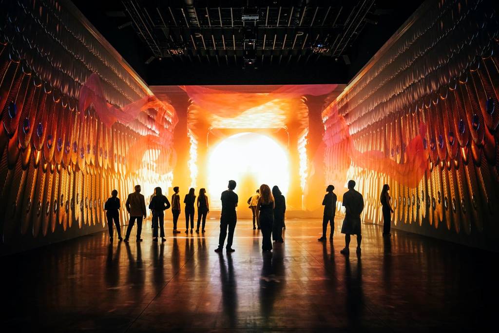 Visitatori della sala espositiva Cleopatra Experience