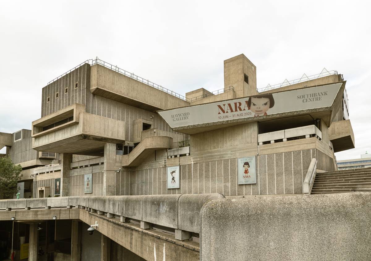 London,UK-Aug 18,2025-the Hayward Gallery, which is indeed a contemporary art gallery within the Southbank Centre in London and is renowned for its Brutalist architecture is unadorned concrete element