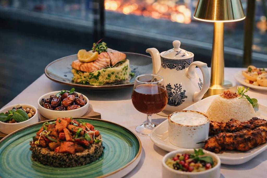 a special iftar meal laid out on a table