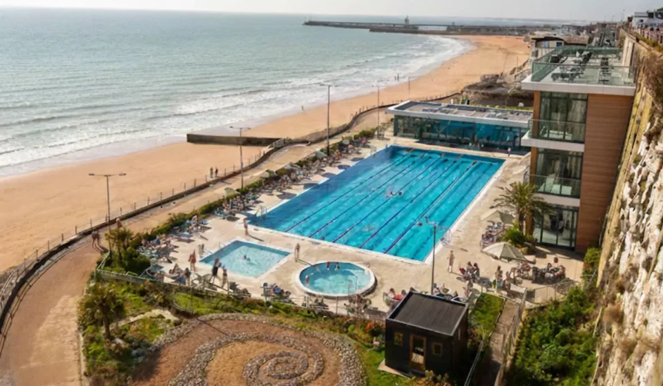 A cliffside car park just 90 minutes from London could soon be transformed into an outdoor swimming pool complex