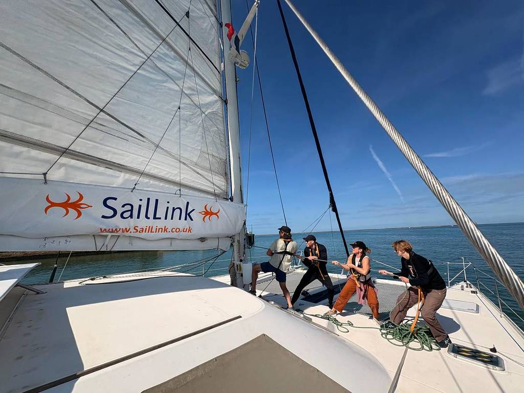 Passengers on board a SailLink boat