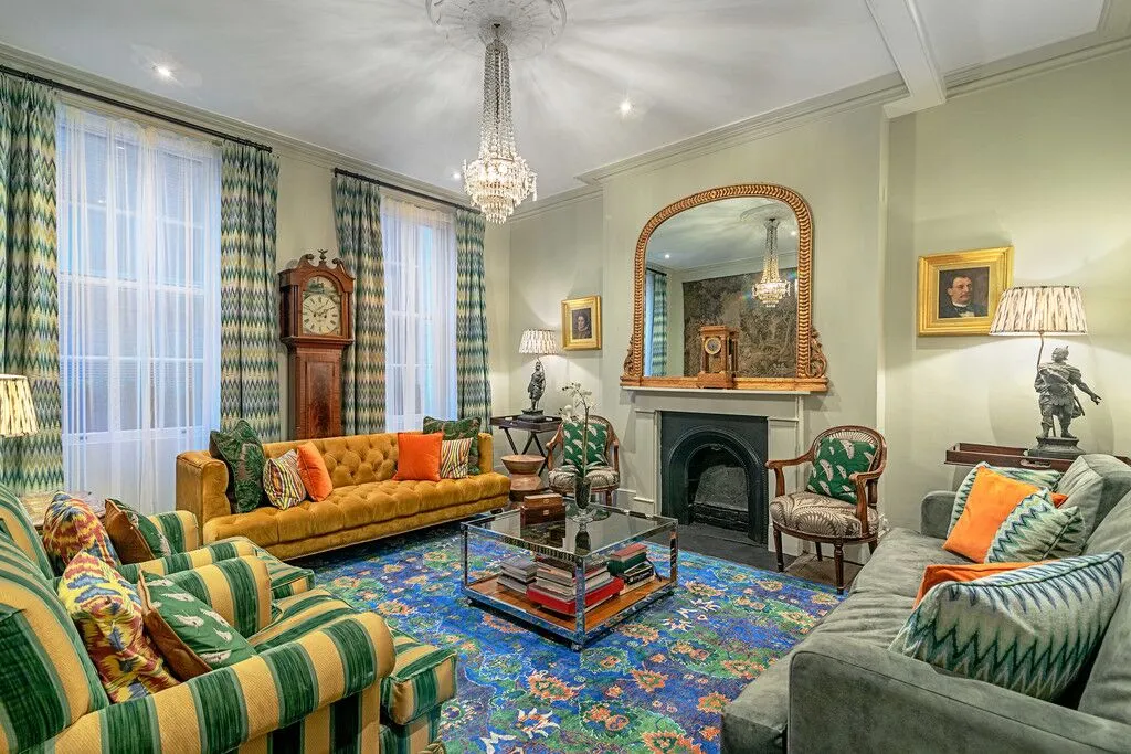 A eccentrically-decorated living room