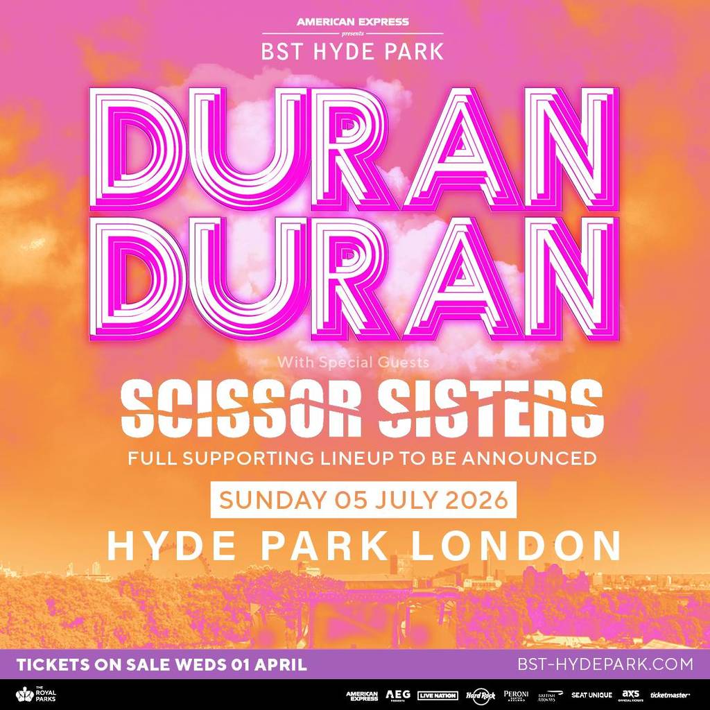 Cartel de Duran Duran para el concierto del BST en Hyde Park con Scissor Sisters como teloneros