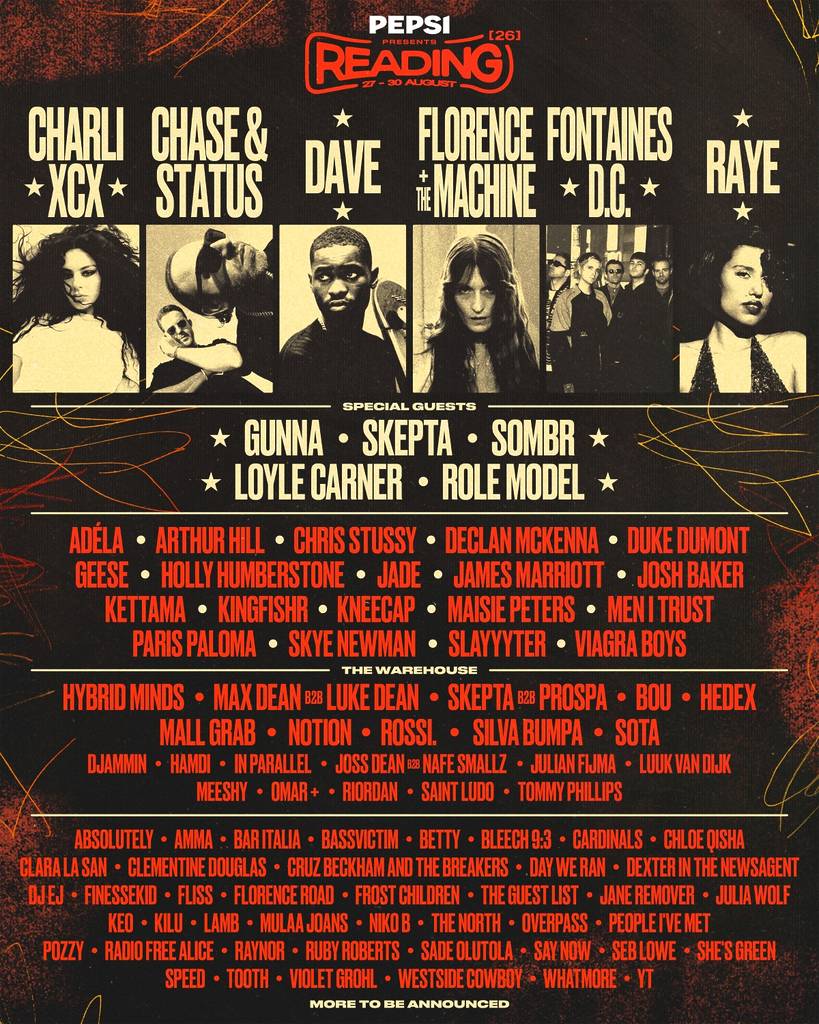 Reading Festival: tweede lichting artiesten 2026